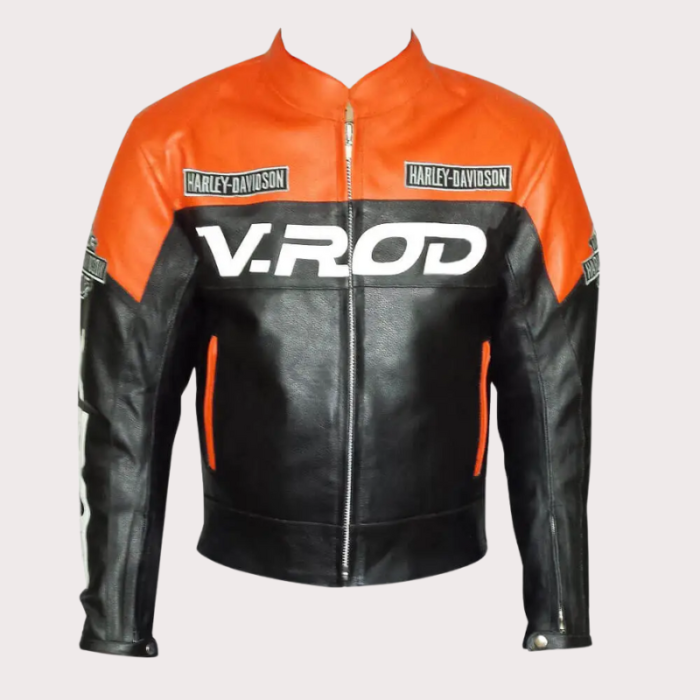 Harley Davidson V-rod Motorcycle Racing Leather Jacket