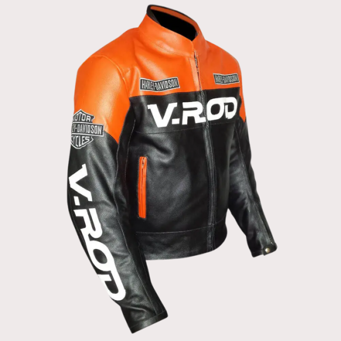 Harley Davidson V-rod Motorcycle Racing Leather Jacket