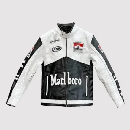 Marlboro White Vintage Cafe Racer Jacket