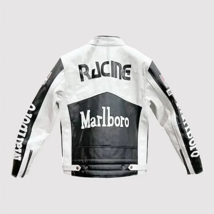 Marlboro White Vintage Cafe Racer Jacket