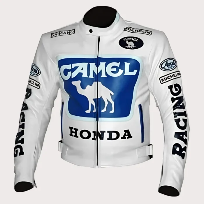 Max Biaggi Camel Honda Motorcycle Leather Motogp Jacket