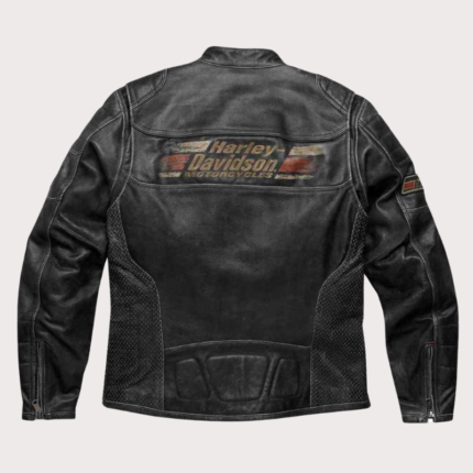 Men Harley Davidson Astor Patches Distressed Leather Jacket