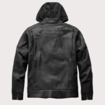 Men's Harley Davidson Biker Leather Jacket with Hood