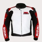 SUZUKI GSXR Motorcycle Leather Racing Red Jacket