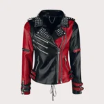 Womens Handmade Punk Style Studded Leather Jacket