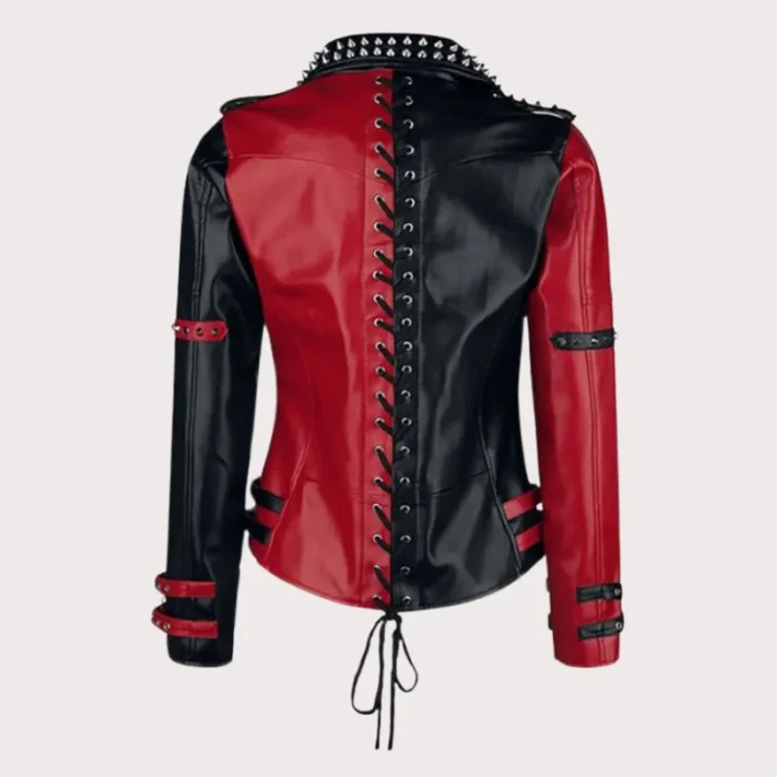 Womens Handmade Punk Style Studded Leather Jacket