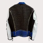 Made To Order Full Studded Biker Leather Coat Jacket Multi Color Design