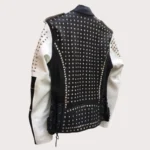 New Handmade Men's Black and white Fashion Studded Punk Style Stylish Jacket