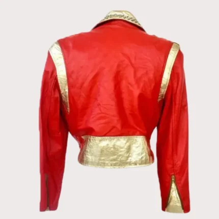 Studded Crystal Embellished Vintage Leather Jacket