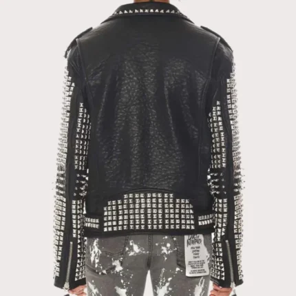 Studded Leather Biker Jacket
