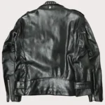 Studded Leather Moto Jacket for Men with Belt