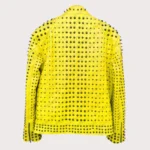 Studded Punk Leather Yellow Vintage Jacket