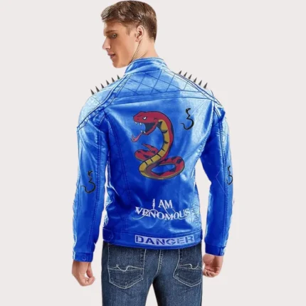 Venomous Danger Poison Snake Bite Last Breath Studded Biker Jacket